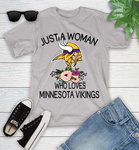 NFL Just A Woman Who Loves Minnesota Vikings Football Sports Youth T-Shirt 10