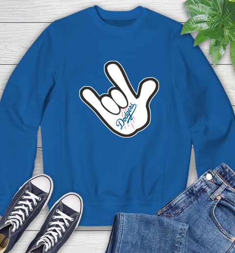 Los Angeles Dodgers MLB Baseball Mickey Rock Hand Disney Sweatshirt 8