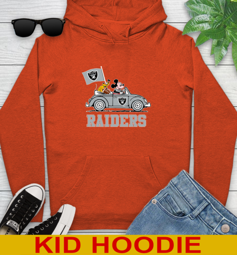 NFL Football Oakland Raiders Pluto Mickey Driving Disney Shirt Youth Hoodie 5