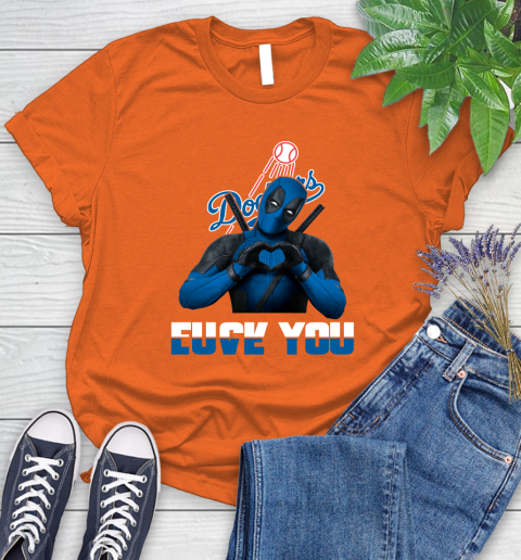 MLB Los Angeles Dodgers Deadpool Love You Fuck You Baseball Sports Women's T-Shirt 3