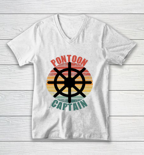 Pontoon Captain Vintage V-Neck T-Shirt