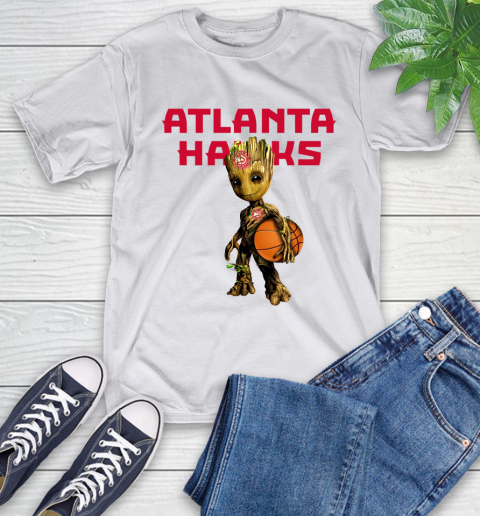 Atlanta Hawks NBA Basketball Groot Marvel Guardians Of The Galaxy T-Shirt 12