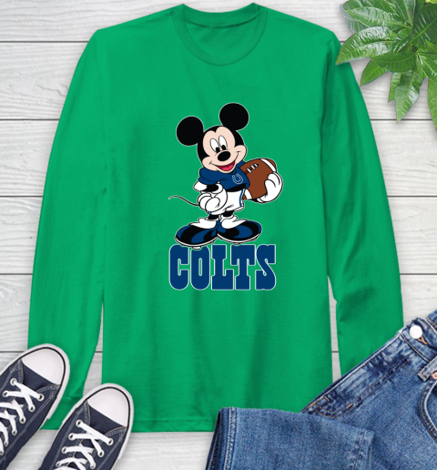 NFL Football Indianapolis Colts Cheerful Mickey Mouse Shirt Long Sleeve T-Shirt 8