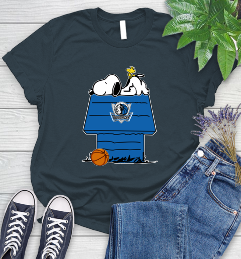 Dallas Mavericks NBA Basketball Snoopy Woodstock The Peanuts Movie Women's T-Shirt 8