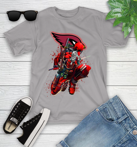 NFL Deadpool Marvel Comics Sports Football Arizona Cardinals Youth T-Shirt 4
