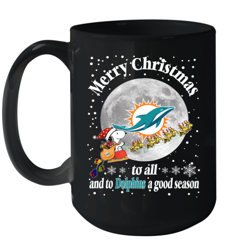 Miami Dolphins Merry Christmas To All And To Dolphins A Good Season NFL Football Sports Ceramic Mug 15oz