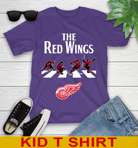 NHL Hockey Detroit Red Wings The Beatles Rock Band Shirt Youth T-Shirt 3
