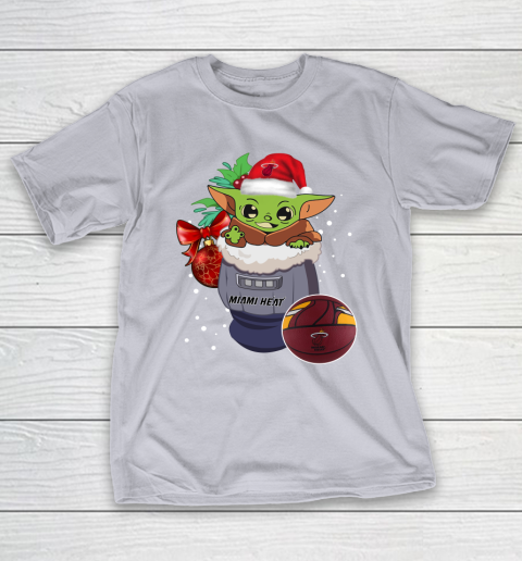 Miami Heat Christmas Baby Yoda Star Wars Funny Happy NBA T-Shirt 7