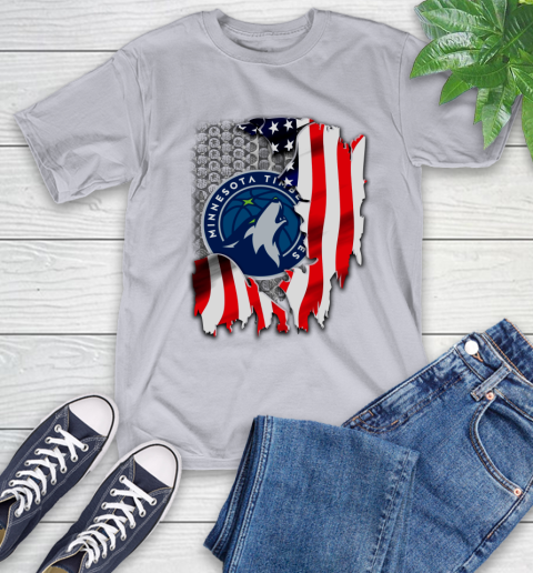 Minnesota Timberwolves NBA Basketball American Flag T-Shirt 6