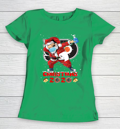 Philadelphia Flyers Funny Santa Claus Dabbing Christmas 2020 NHL Women's T-Shirt 5