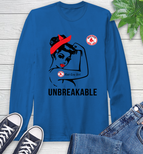 MLB Boston Red Sox Girl Unbreakable Baseball Sports Long Sleeve T-Shirt 7