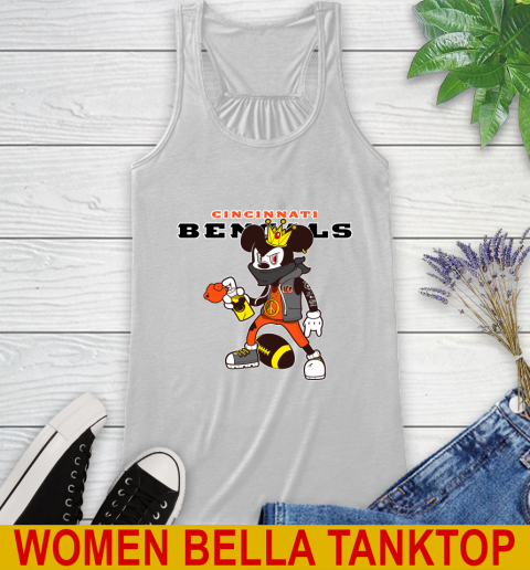 Cincinnati Bengals NFL Football Mickey Peace Sign Sports Racerback Tank