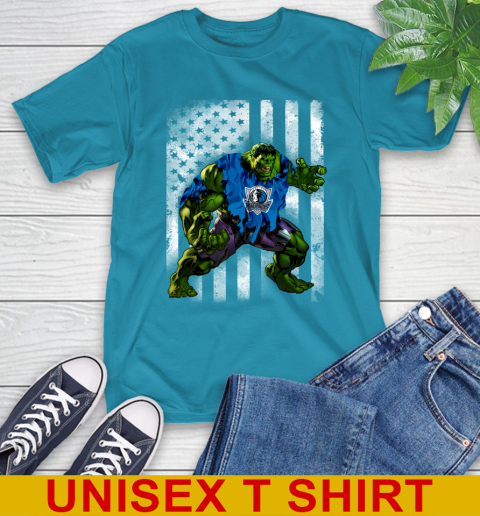 Dallas Mavericks Hulk Marvel Avengers NBA Basketball American Flag T-Shirt 9