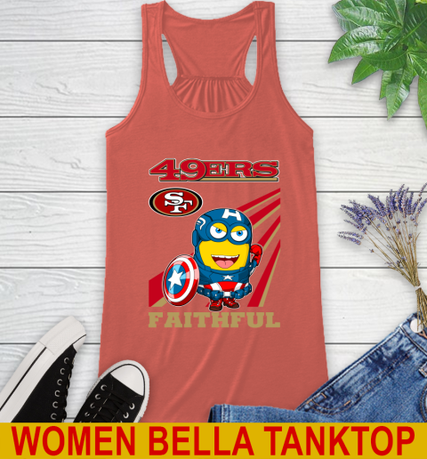 NFL Football San Francisco 49ers Captain America Marvel Avengers Minion Faithful Shirt Racerback Tank 3