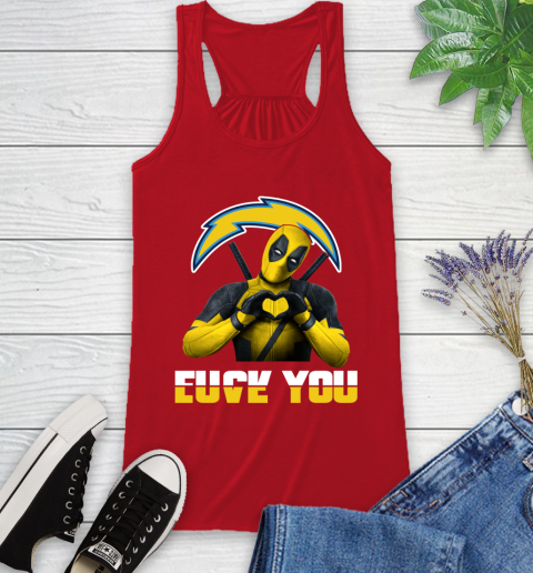 NHL San Diego Chargers Deadpool Love You Fuck You Football Sports Racerback Tank 5