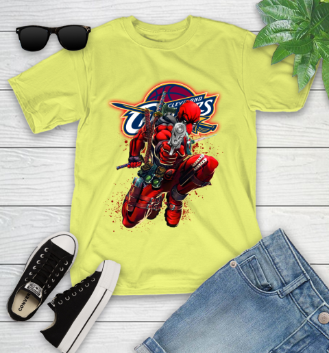 NBA Deadpool Marvel Comics Sports Basketball Cleveland Cavaliers Youth T-Shirt 8