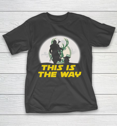 Milwaukee Bucks NBA Basketball Star Wars Yoda And Mandalorian This Is The Way T-Shirt