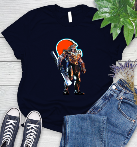 NFL Thanos Gauntlet Avengers Endgame Football Cleveland Browns Women's T-Shirt 3