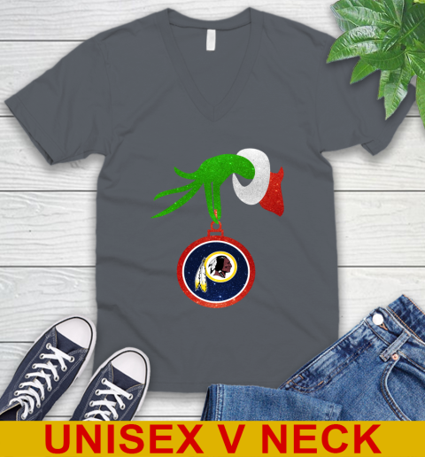 Washington Redskins Grinch Merry Christmas NFL Football V-Neck T-Shirt 5