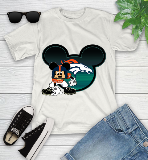 NFL Denver Broncos Mickey Mouse Disney Football T Shirt Youth T-Shirt 13