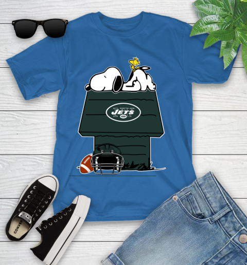 New York Jets NFL Football Snoopy Woodstock The Peanuts Movie Youth T-Shirt 9