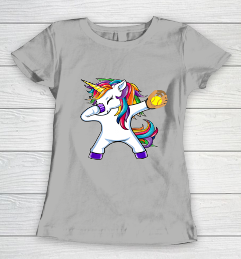 Dabbing Unicorn Softball T Shirt Funny Dab Gift Women's T-Shirt 11
