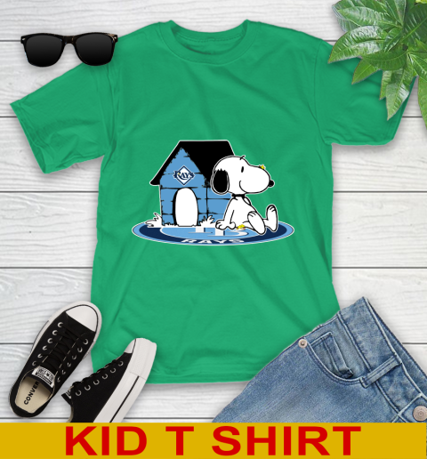 MLB Baseball Tampa Bay Rays Snoopy The Peanuts Movie Shirt Youth T-Shirt 6