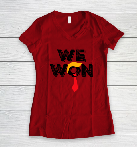 Donald Trump 47th President JD Vance We Won Get Over It 2024 Women's V-Neck T-Shirt 5