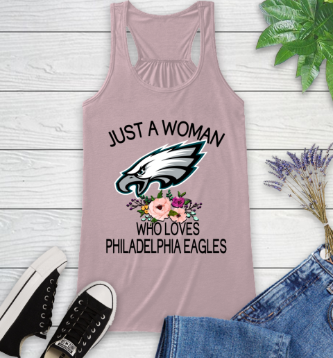 NFL Just A Woman Who Loves Philadelphia Eagles Football Sports Racerback Tank 5
