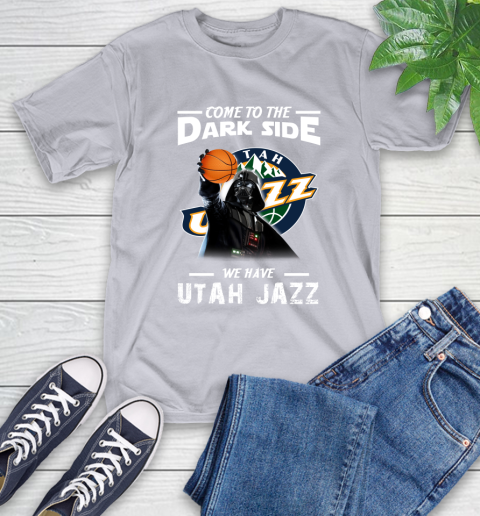 NBA Come To The Dark Side We Have Utah Jazz Star Wars Darth Vader Basketball T-Shirt 6