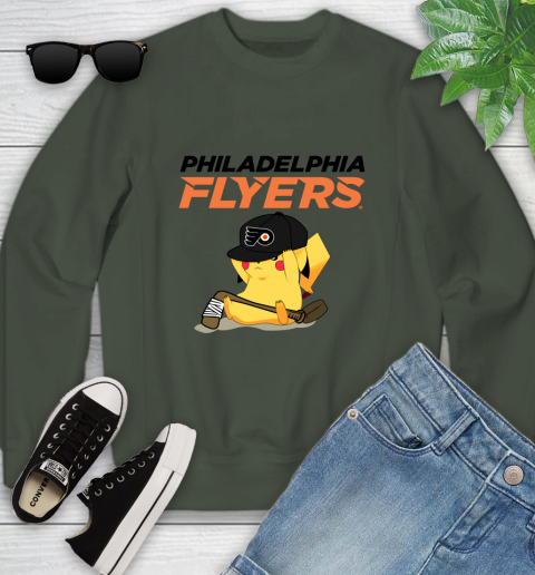NHL Pikachu Hockey Sports Philadelphia Flyers Youth Sweatshirt 10