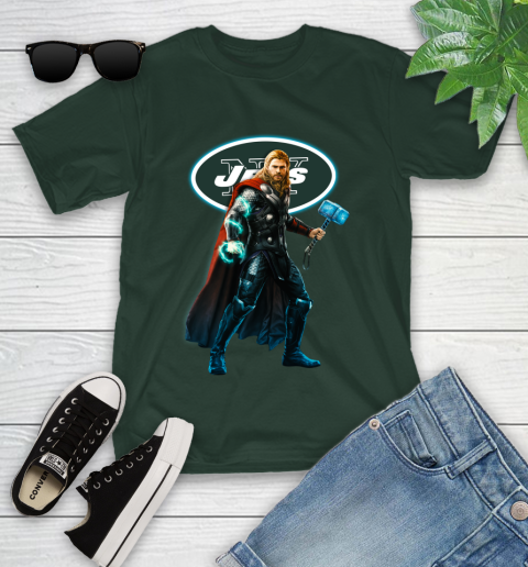 NFL Thor Avengers Endgame Football New York Jets Youth T-Shirt 5