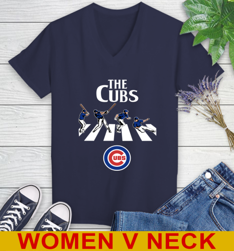 MLB Baseball Chicago Cubs The Beatles Rock Band Shirt Women's V