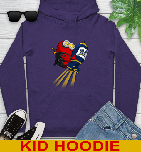 MLB Baseball Milwaukee Brewers Deadpool Minion Marvel Shirt Youth Hoodie 6 MLB Baseball Milwaukee Brewers Deadpool Minion Marvel Shirt Youth Hoodie - Image 6