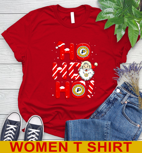 Indiana Pacers NBA Basketball Ho Ho Ho Santa Claus Merry Christmas Shirt Women's T-Shirt 11