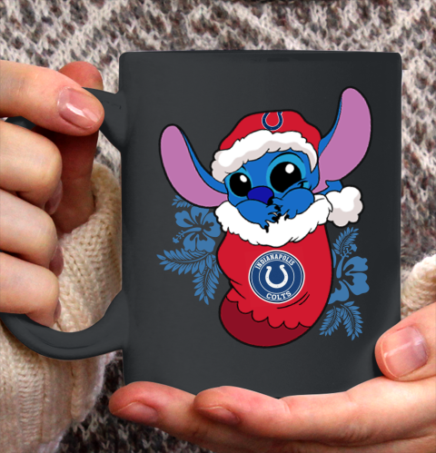 Indianapolis Colts Christmas Stitch In The Sock Funny Disney NFL Ceramic Mug 11oz 3