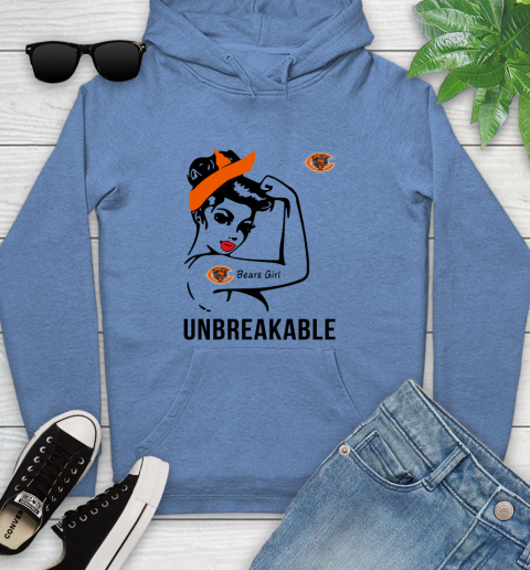 NFL Chicago Bears Girl Unbreakable Football Sports Youth Hoodie 8