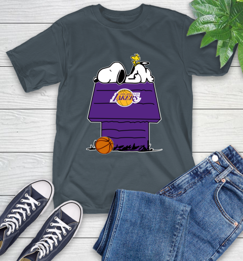 Los Angeles Lakers NBA Basketball Snoopy Woodstock The Peanuts Movie T-Shirt 9