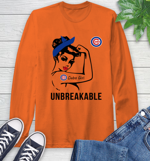 MLB Chicago Cubs Girl Unbreakable Baseball Sports Long Sleeve T-Shirt 3