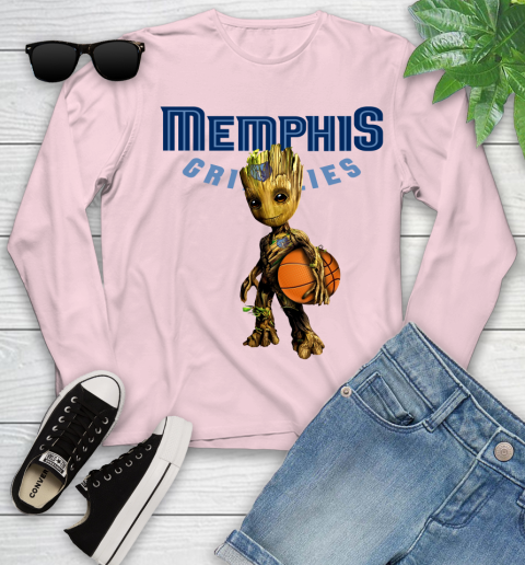 Memphis Grizzlies NBA Basketball Groot Marvel Guardians Of The Galaxy Youth Long Sleeve 10