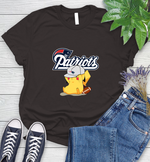 NFL Pikachu Football Sports New England Patriots Women's T-Shirt 8