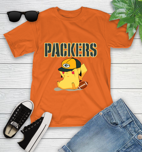NFL Pikachu Football Sports Green Bay Packers Youth T-Shirt 7