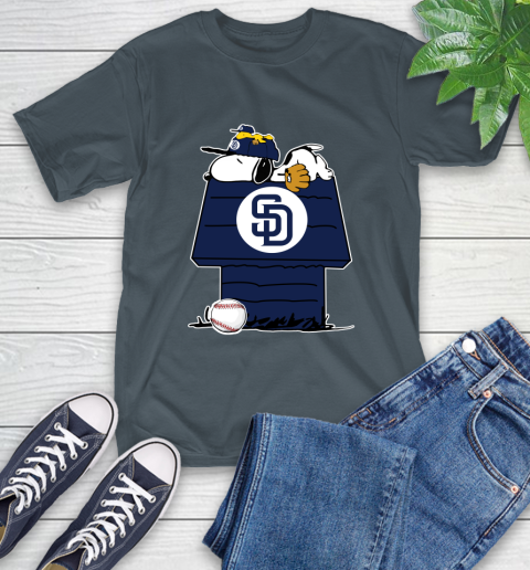 MLB San Diego Padres Snoopy Woodstock The Peanuts Movie Baseball T Shirt T-Shirt 9