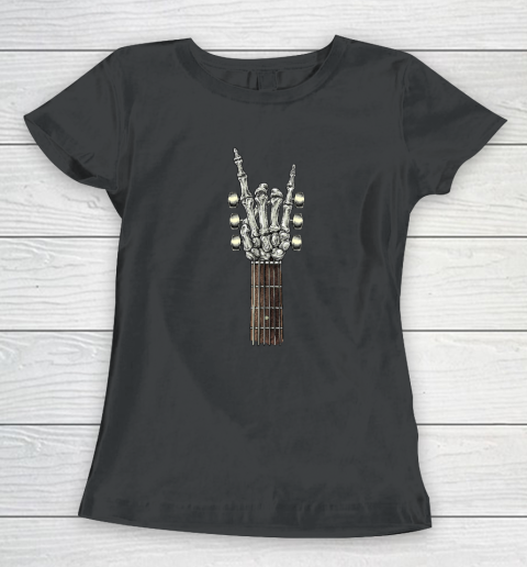 Rock On Guitar Neck  With A Sweet Rock Women's T-Shirt