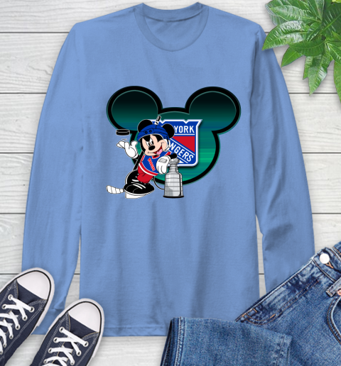 NHL New York Rangers Stanley Cup Mickey Mouse Disney Hockey T Shirt Long Sleeve T-Shirt 11
