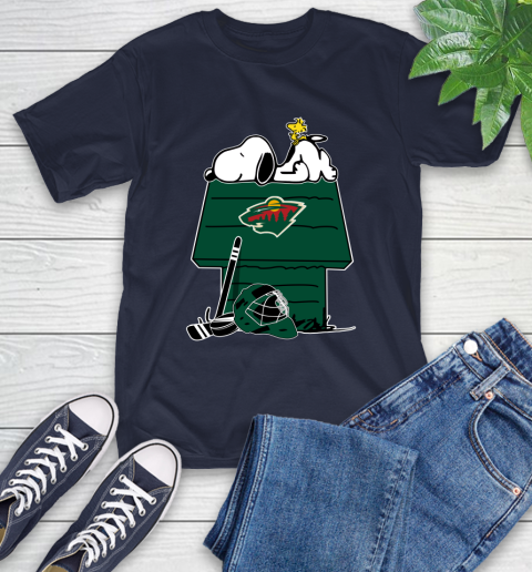 Minnesota Wild NHL Hockey Snoopy Woodstock The Peanuts Movie T-Shirt 4