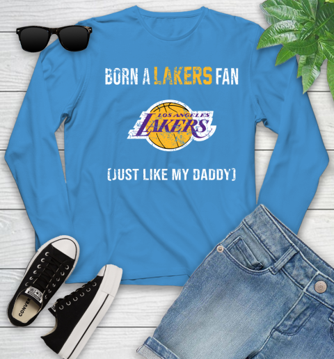 NBA Los Angeles Lakers Loyal Fan Just Like My Daddy Basketball Shirt Youth Long Sleeve 8 NBA Los Angeles Lakers Loyal Fan Just Like My Daddy Basketball Shirt Youth Long Sleeve - Image 8