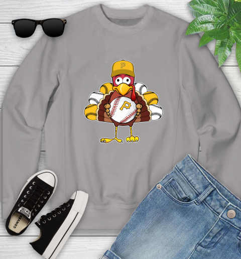 Pittsburgh Pirates Turkey thanksgiving Youth Sweatshirt 4