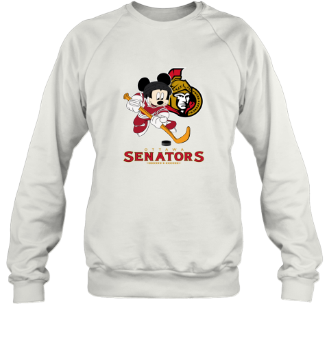 NHL Hockey Mickey Mouse Team Ottawa Senators Sweatshirt