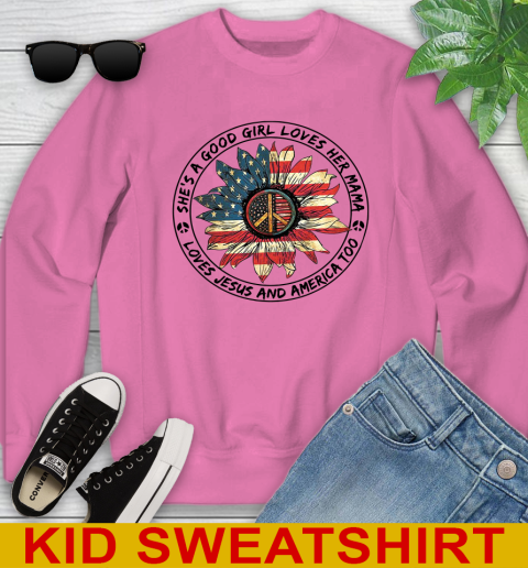 America sunflower she's a good girl loves her mama shirt 99